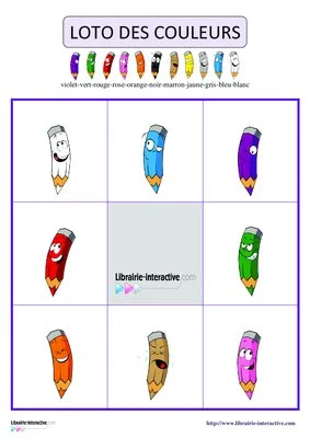 Loto des couleurs (français et anglais)