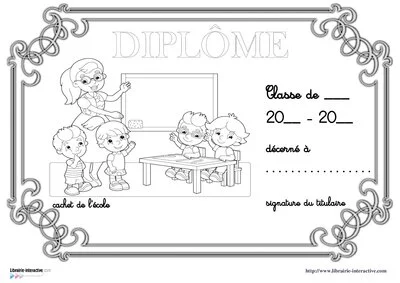 Diplômes scolaires noir et blanc
