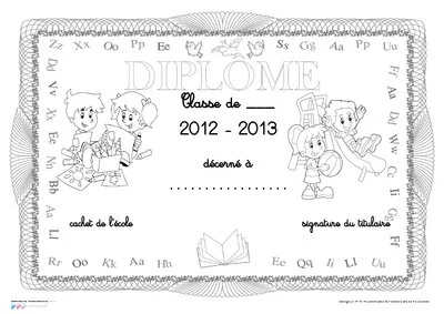 Diplômes scolaires noir et blanc