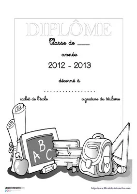Diplômes scolaires noir et blanc