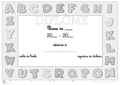 Diplômes scolaires noir et blanc