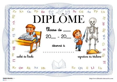 Diplômes scolaires en couleur