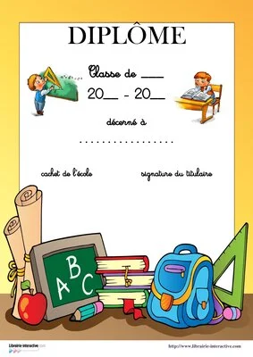 Diplômes scolaires en couleur