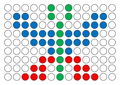 Jeu du colorino avec des bouchons