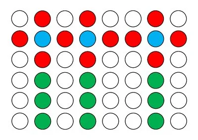 Jeu du colorino avec des bouchons
