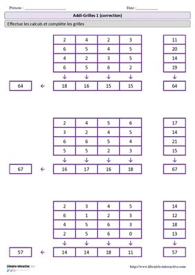 Addigrilles CP - CE1
