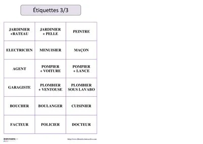 Loto des métiers