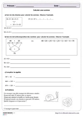 Décomposer une somme au CE