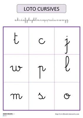 Loto minuscules cursives
