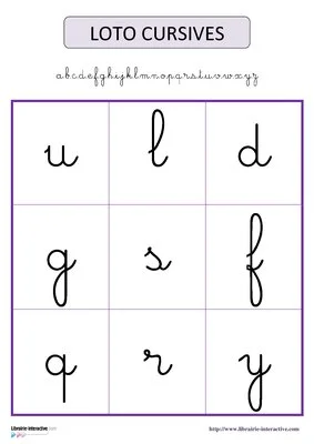 Loto minuscules cursives