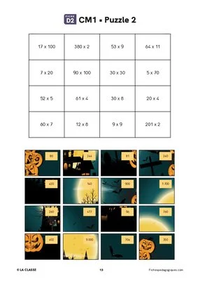 Puzzles mathématiques d'Halloween