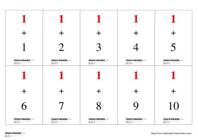 Memory tables d'addition 1 à 3