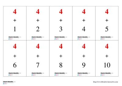 Memory tables d'addition 4 à 6