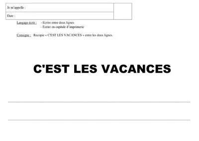 Ecriture graphisme - VACANCES