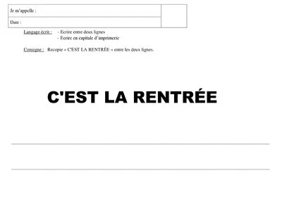 Ecriture graphisme - RENTREE