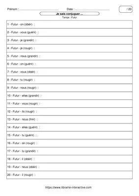 Conjugaison futur groupe 2