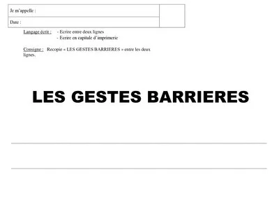 Ecriture - Gestes barrières