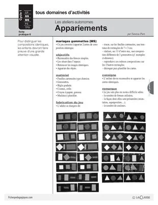 Ateliers autonomes (6) / Appariements (1)