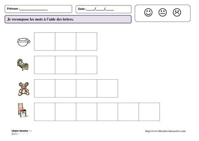 3 ours - recomposer les mots