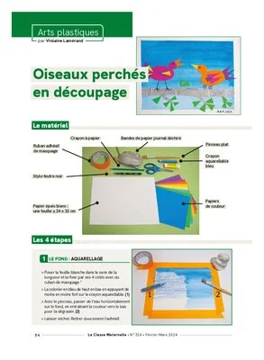 Oiseaux perchés en découpage