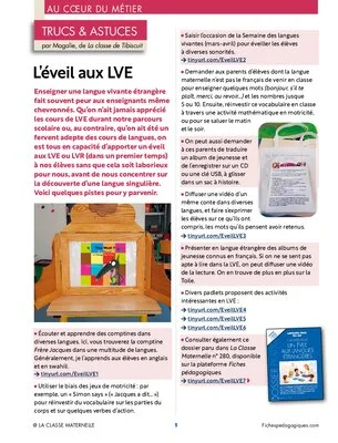 Trucs et astuces pour l'éveil aux LVE
