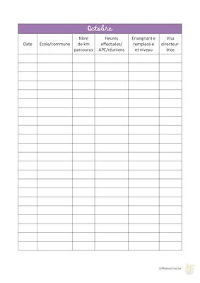 Planner du remplaçant 2024-2025