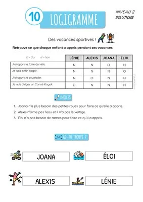 10 logigrammes niveau 2