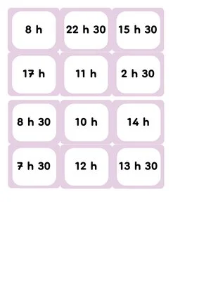 Loto et dominos des heures