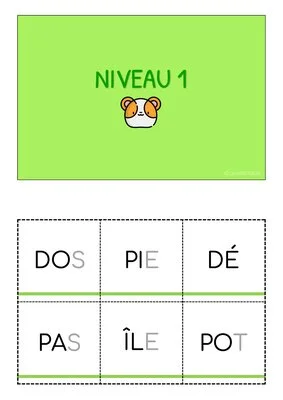 7 puzzles de lecture - Niveau 1