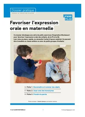 Favoriser l'expression orale en maternelle