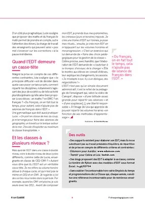 Comment élaborer l'emploi du temps de sa classe