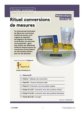 Rituel conversions de mesures