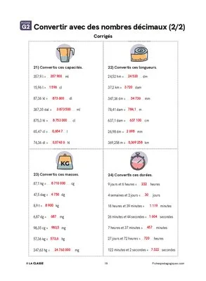 Rituel conversions de mesures