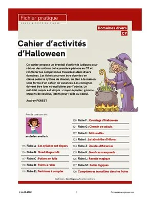Cahier d'activités d'Halloween