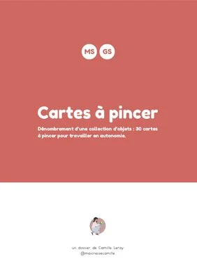 Cartes à pincer - Dénombrement d'une collection d'objets