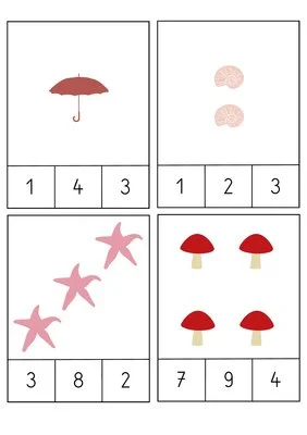 Cartes à pincer - Dénombrement d'une collection d'objets