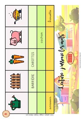 J'associe les mots de la ferme