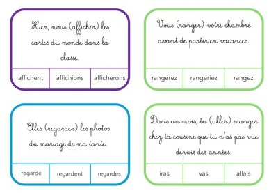 Conjuguer au présent, au futur et à l'imparfait
