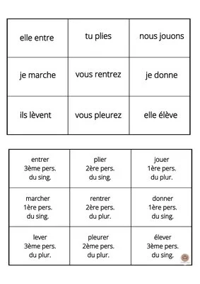 CONJU'PUZZLE du présent : verbes en -er