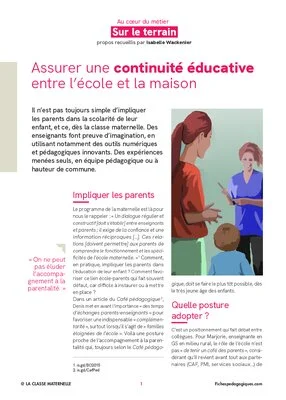 Assurer une continuité éducative entre l'école et la maison