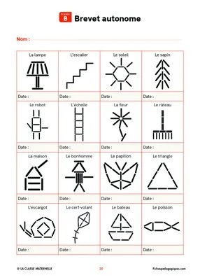 Constructions 2D en bâtonnets