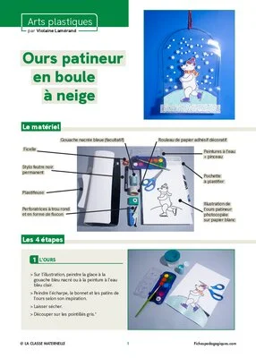 Ours patineur en boule à neige