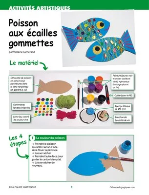 Poisson aux aux écailles gommettes