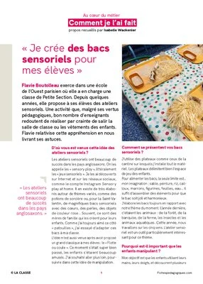 « Je crée des bacs sensoriels pour mes élèves »