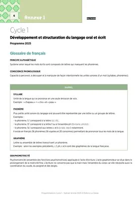 Programmations PS 2025-2026 - Français & Mathématiques