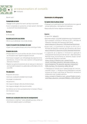 Programmations CP 2025-2026 - Mathémathiques & Français