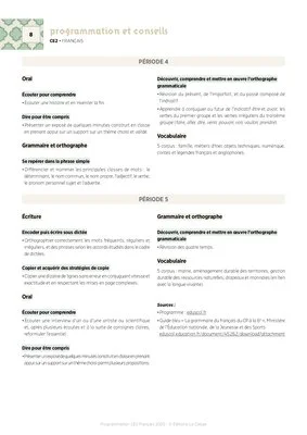 Programmations CE2 2025-2026 - Mathémathiques & Français