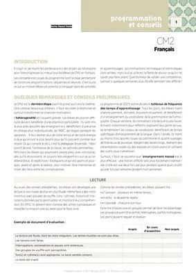 Programmations CM2 2025-2026 - Mathémathiques & Français
