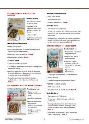 Les bacs sensoriels