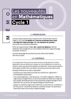 Tout sur les nouveaux programmes - Cycle 1